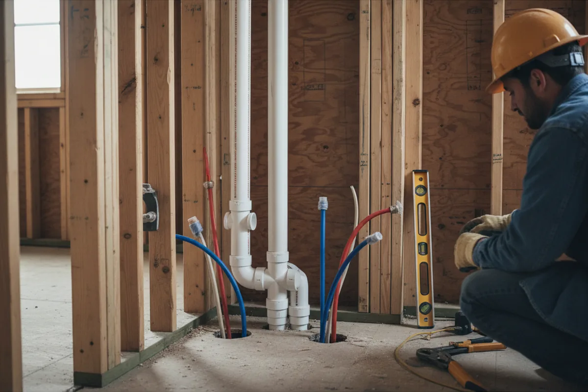 Drain and supply rough-in during Leak Detection in Dodge